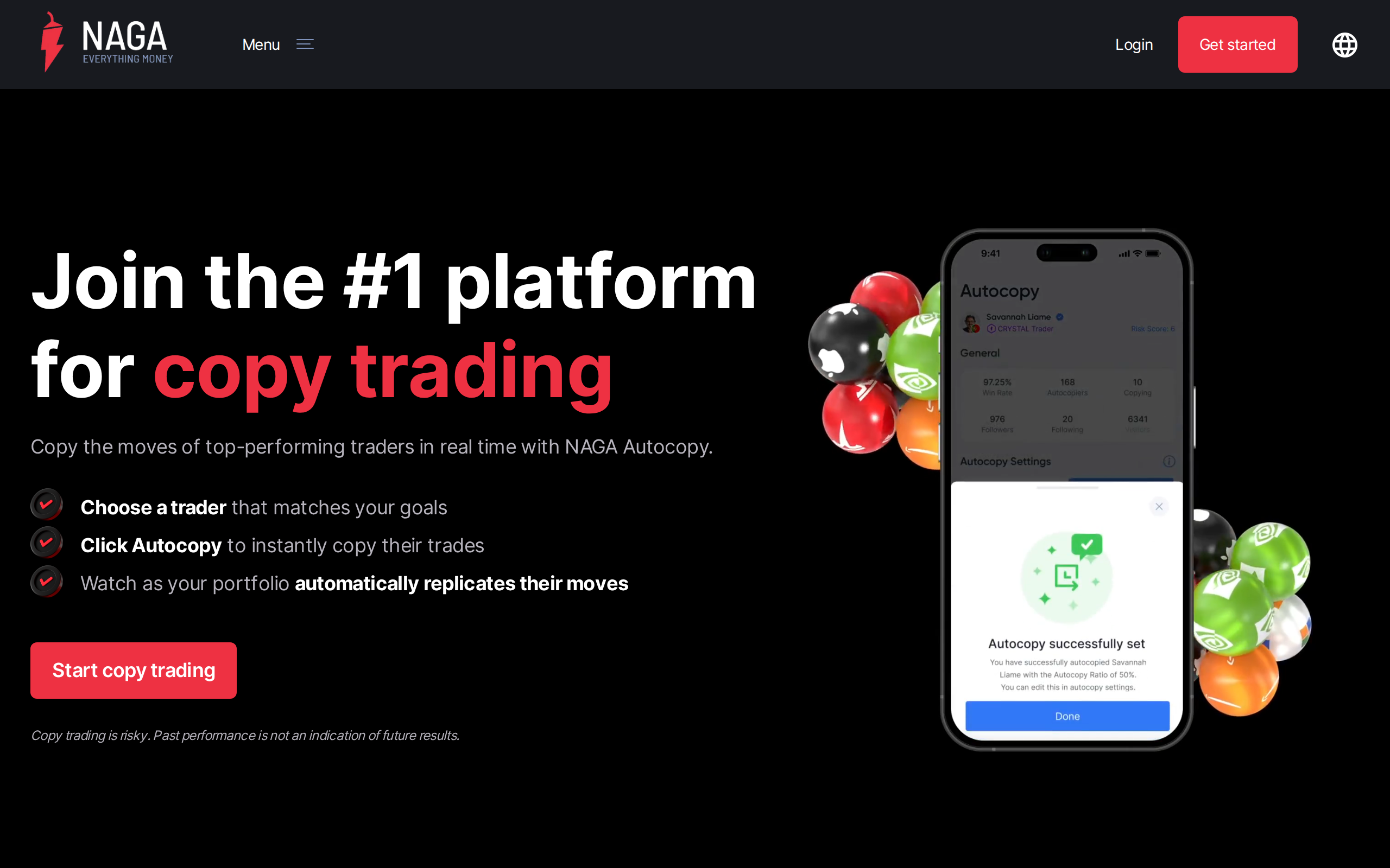 NAGA copy trading page: Join the number one platform for copy trading
